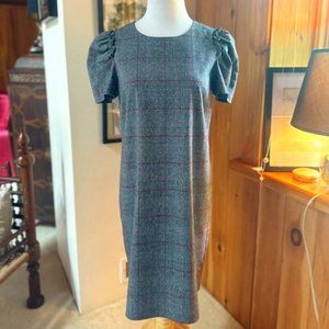 CeCe Gray and Red Glen Plaid Short Sleeves Sheath Dress – 4